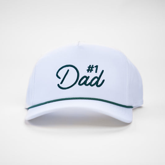 #1 Dad (Ace, Forest) - Rope Hat (White/Dark Green)
