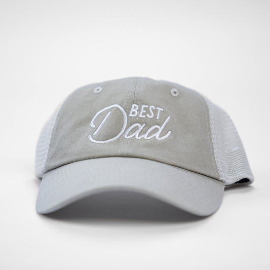 Best Dad (Ace, Creme) - Baseball Hat (Stone)