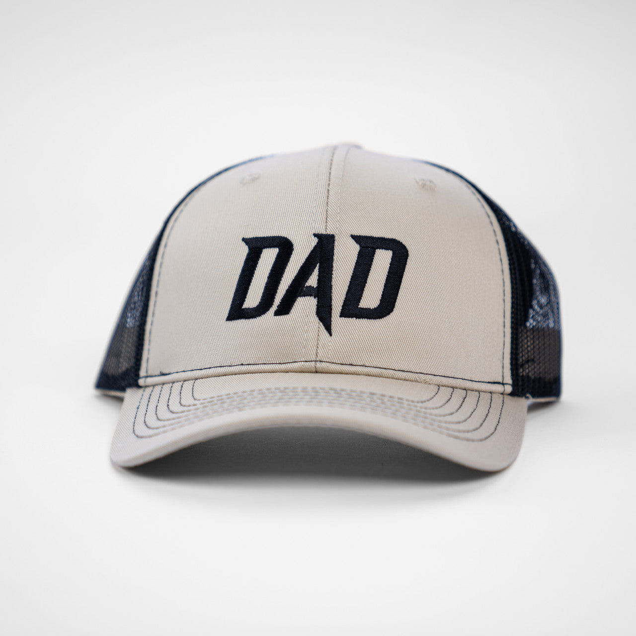 Dad (Metal, Black) - Trucker Hat (Khaki/Black)