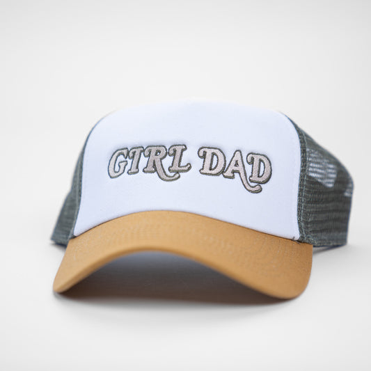 Girl Dad® (UC Murray, Natural/Olive) - Trucker Hat (White/Wheat/Elmwood)