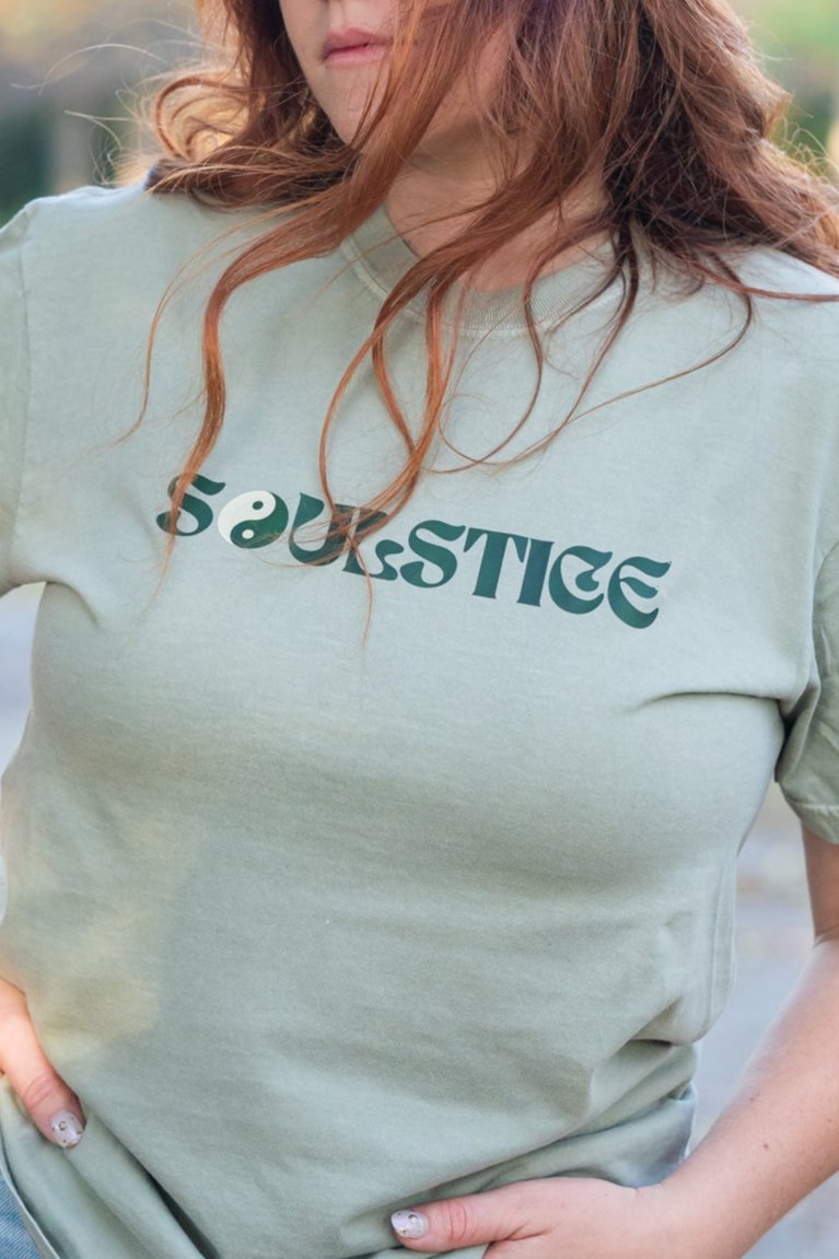 Soulstice Yin Yang (Deep Green) - Tee (Sandstone)