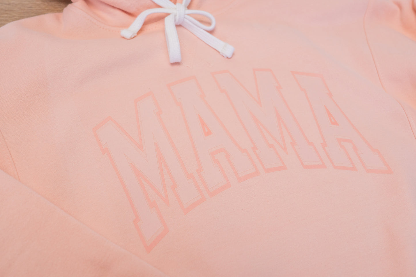 Mama Subtle Varsity - Boxy Cropped Hoodie (Pink)