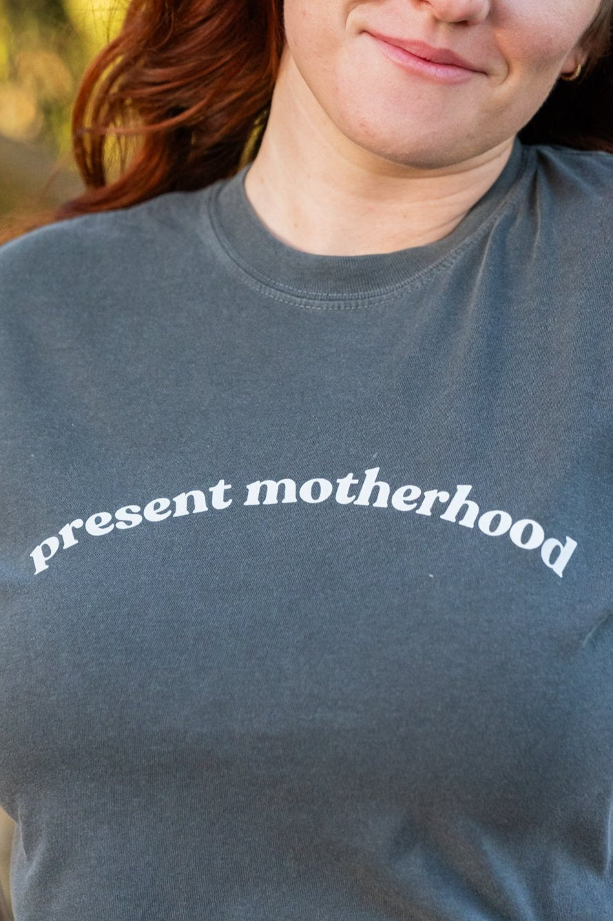 Present Motherhood - Cropped Tee (Smoke)