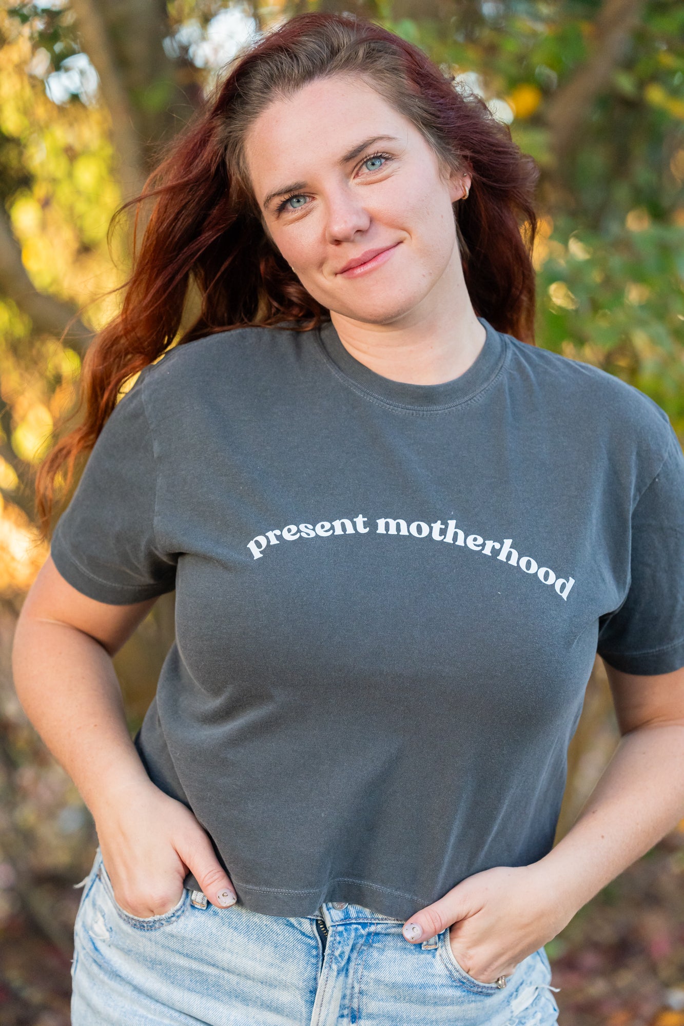 Present Motherhood - Cropped Tee (Smoke)