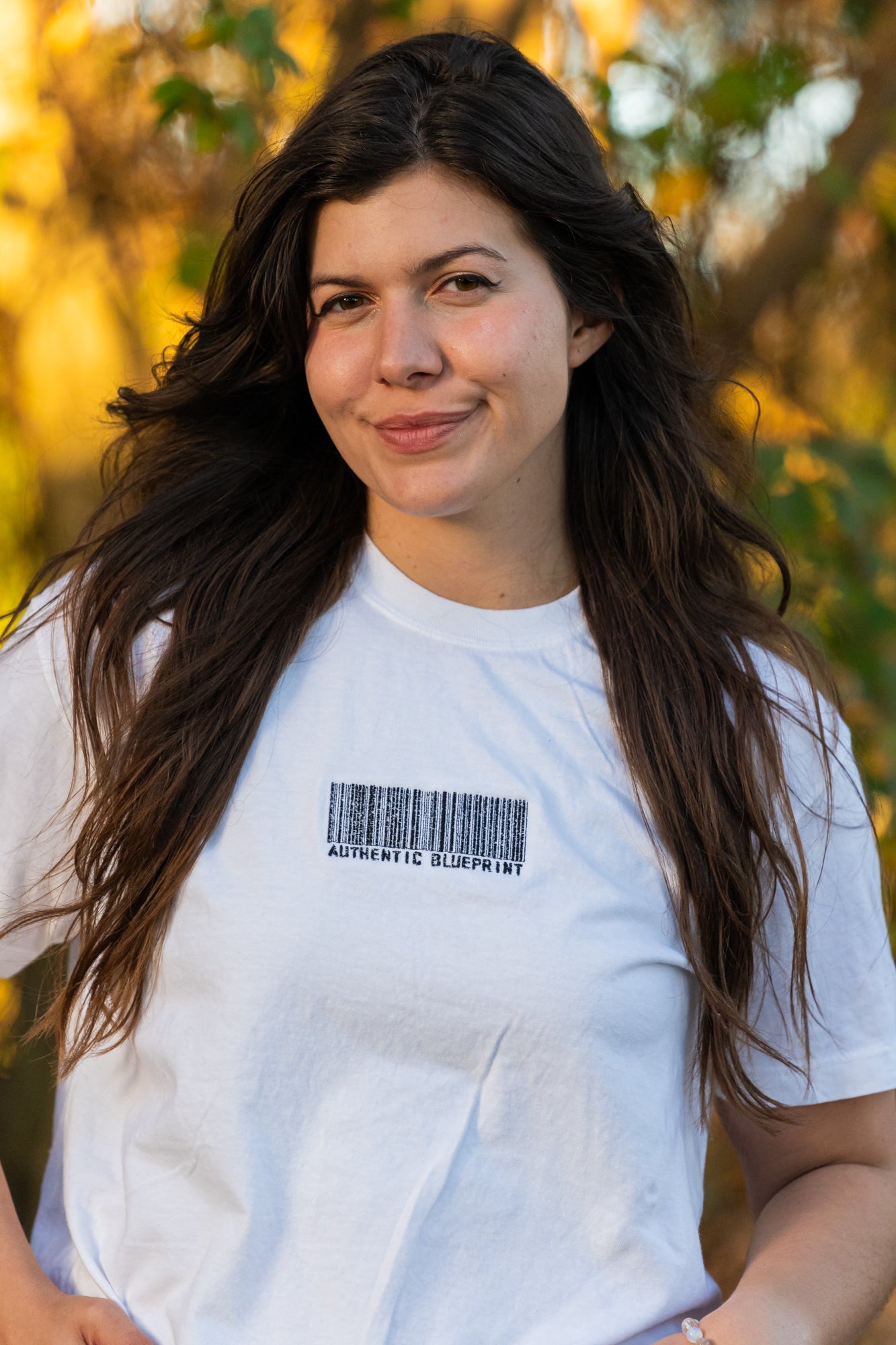 Authentic Blueprint -  Embroidered Cropped Tee (White)