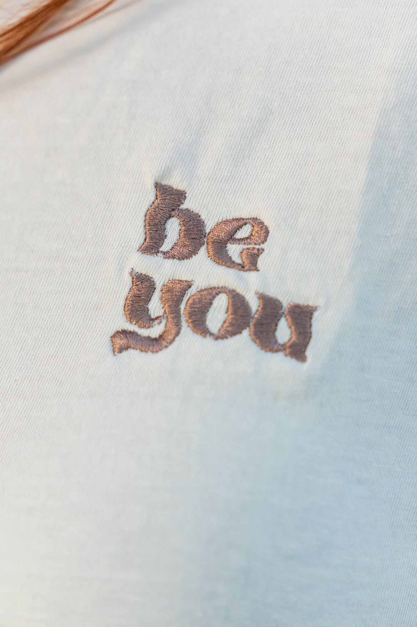 Be You - Embroidered Cropped Tee (Vintage Natural)