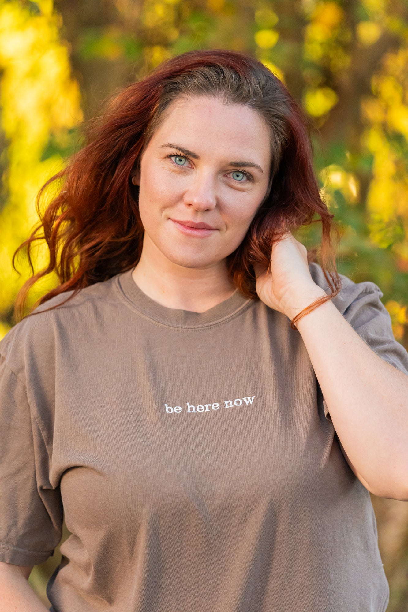 Be Here Now - Embroidered Tee (Espresso)