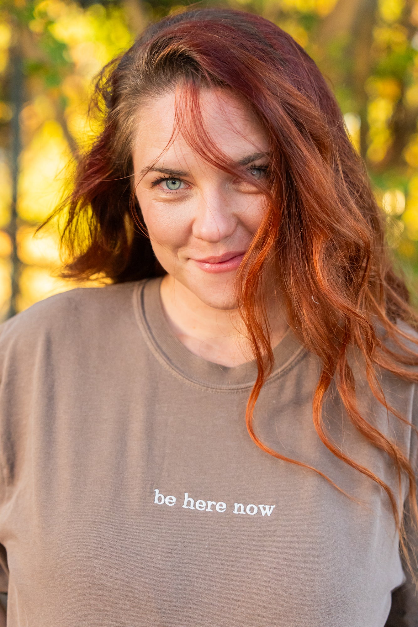 Be Here Now - Embroidered Tee (Espresso)