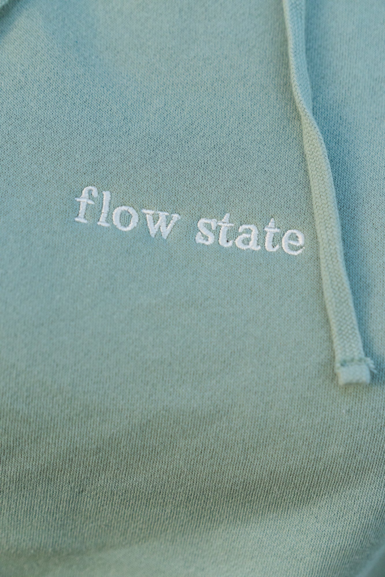 Flow State - Embroidered Cropped Hoodie (Sage)