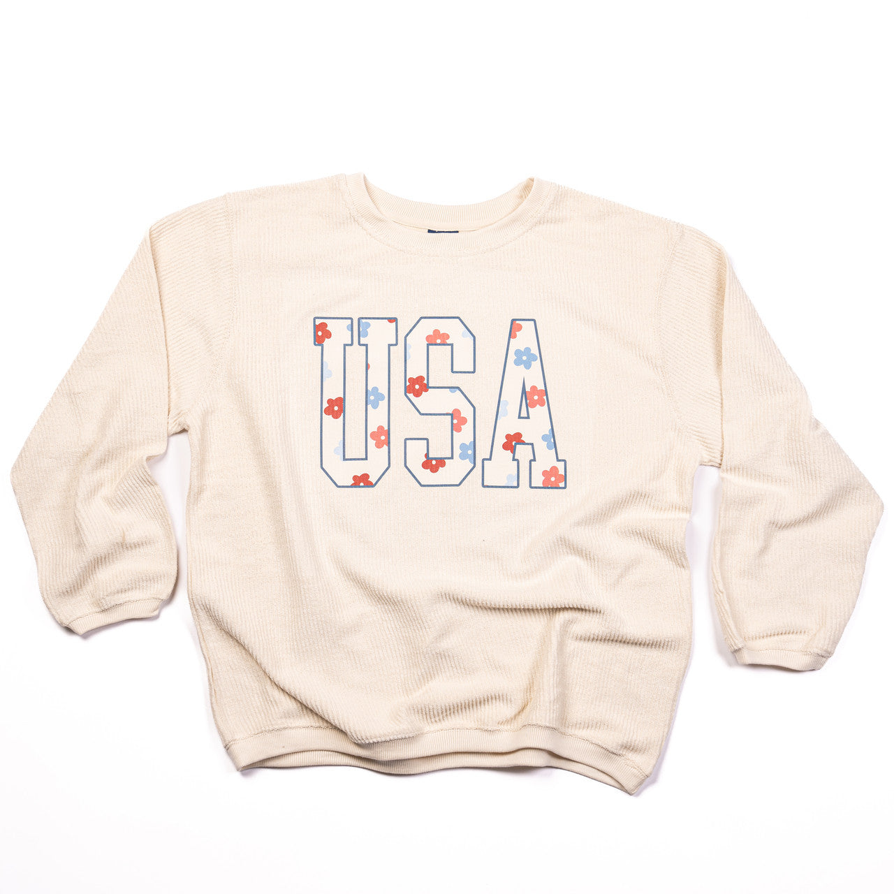 USA Varsity (Daisy) - Corded Sweatshirt (Ivory)