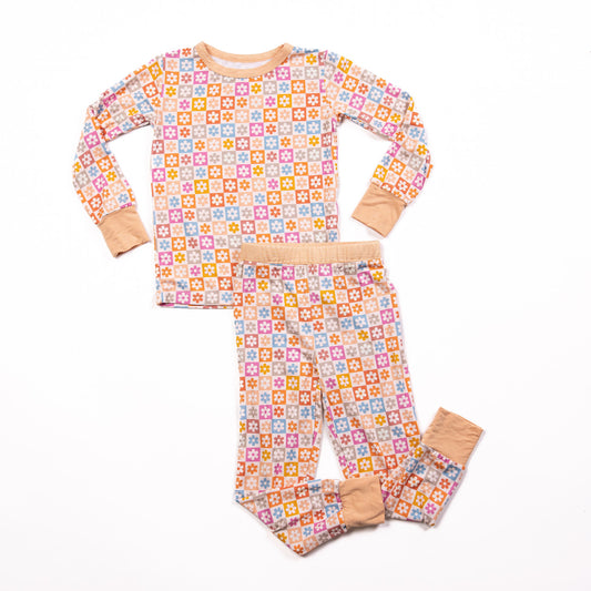 Daisy Retro Checkered - Bamboo 2 pc Pajama Set