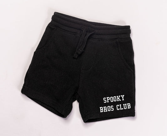 Spooky Bros Club (White) - Kids Shorts (Black)