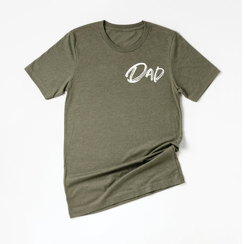 Dad (Brushed, White, Pocket) - Tee (Olive)