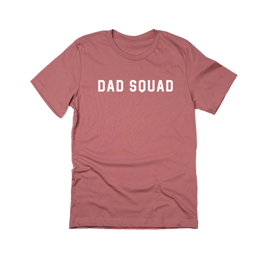 Dad Squad (White, Across Front) - Tee (Mauve)