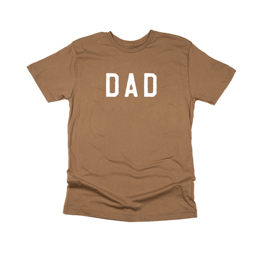 Dad (Rough, White) - Tee (Coyote Brown)