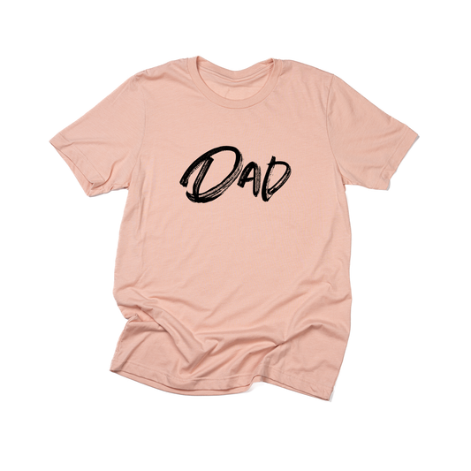 Dad (Brushed, Black, Across Front) - Tee (Peach)