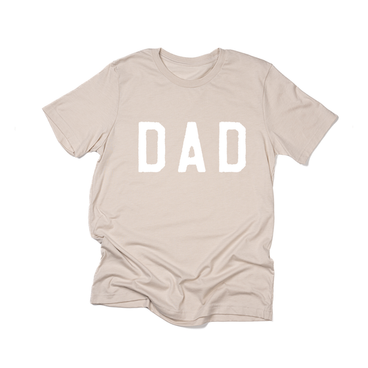 Dad (Rough, White) - Tee (Stone)