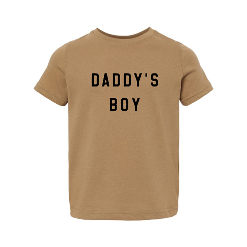 Daddy's Boy (Black) - Kids Tee (Coyote Brown)