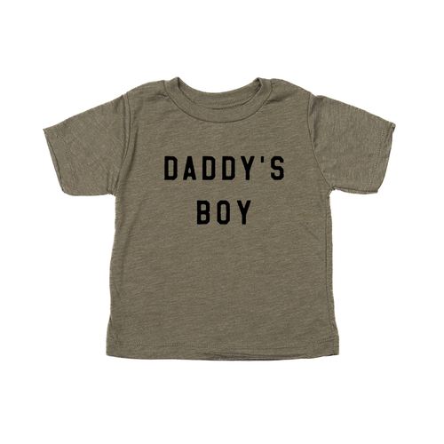 Daddy's Boy (Black) - Kids Tee (Olive)