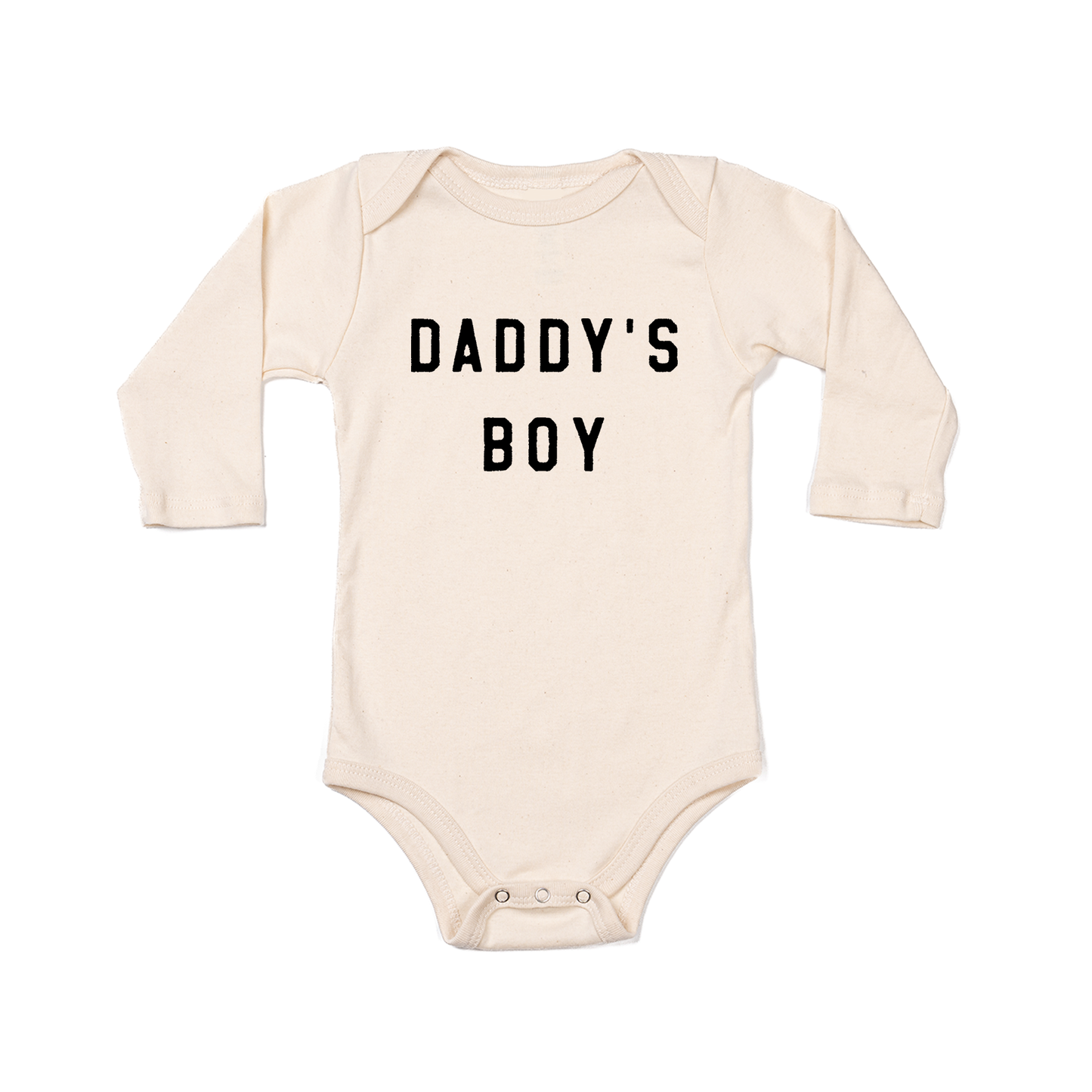 Daddy's Boy (Black) - Bodysuit (Natural, Long Sleeve)