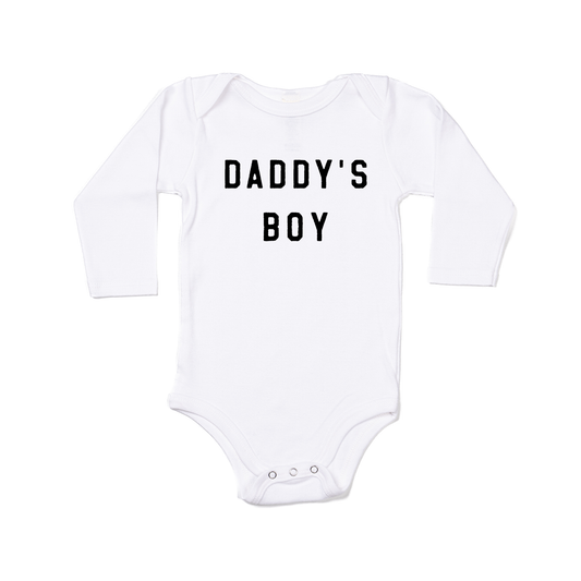 Daddy's Boy (Black) - Bodysuit (White, Long Sleeve)