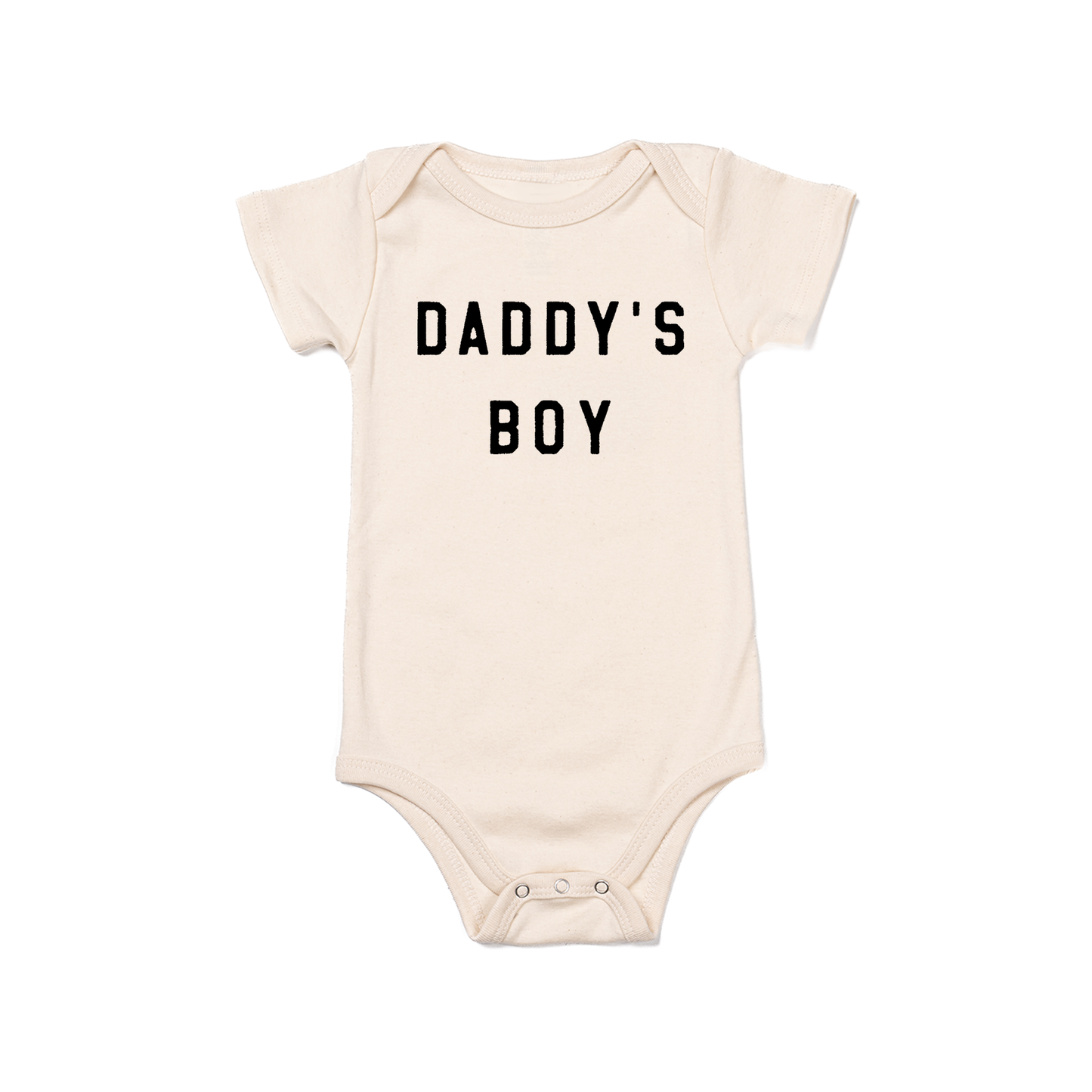 Daddy's Boy (Black) - Bodysuit (Natural, Short Sleeve)