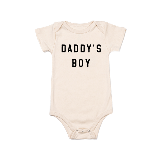 Daddy's Boy (Black) - Bodysuit (Natural, Short Sleeve)