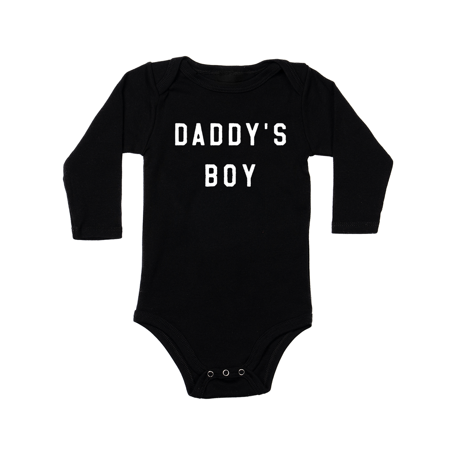 Daddy's Boy (White) - Bodysuit (Black, Long Sleeve)