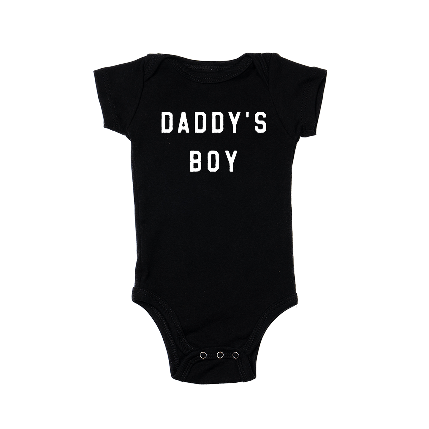 Daddy's Boy (White) - Bodysuit (Black, Short Sleeve)