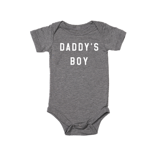 Daddy's Boy (White) - Bodysuit (Gray, Short Sleeve)