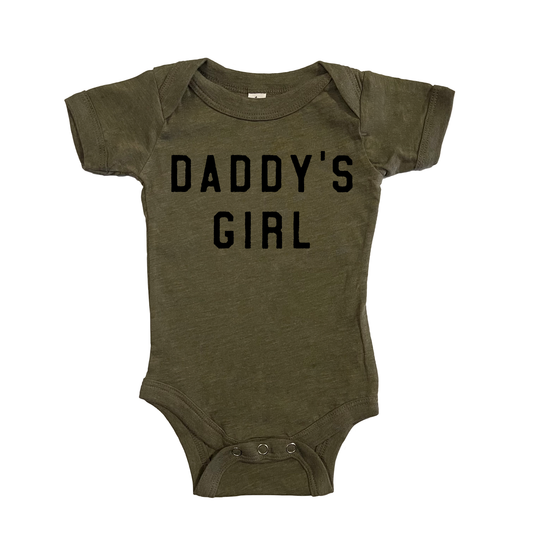 Daddy's Girl (Black) - Bodysuit (Olive, Short Sleeve)