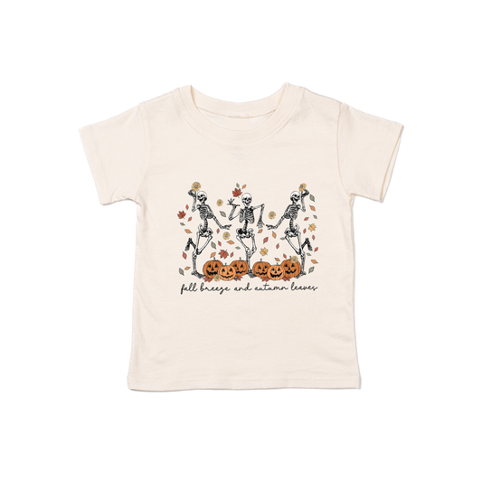 Dancing Skeletons (Fall Breeze Autumn Leaves) - Kids Tee (Natural)