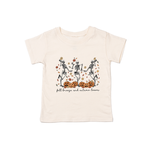 Dancing Skeletons (Fall Breeze Autumn Leaves) - Kids Tee (Natural)