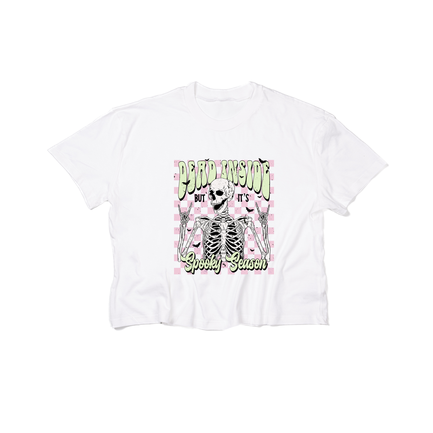 Dead Inside But It's Spooky Season - Cropped Tee (White)