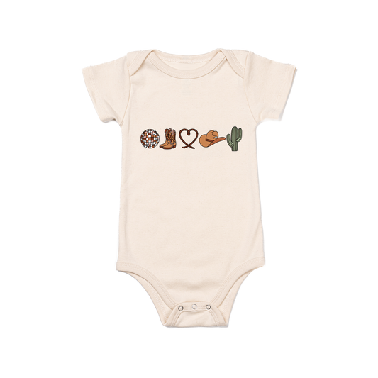 Western Love - Bodysuit (Natural, Short Sleeve)