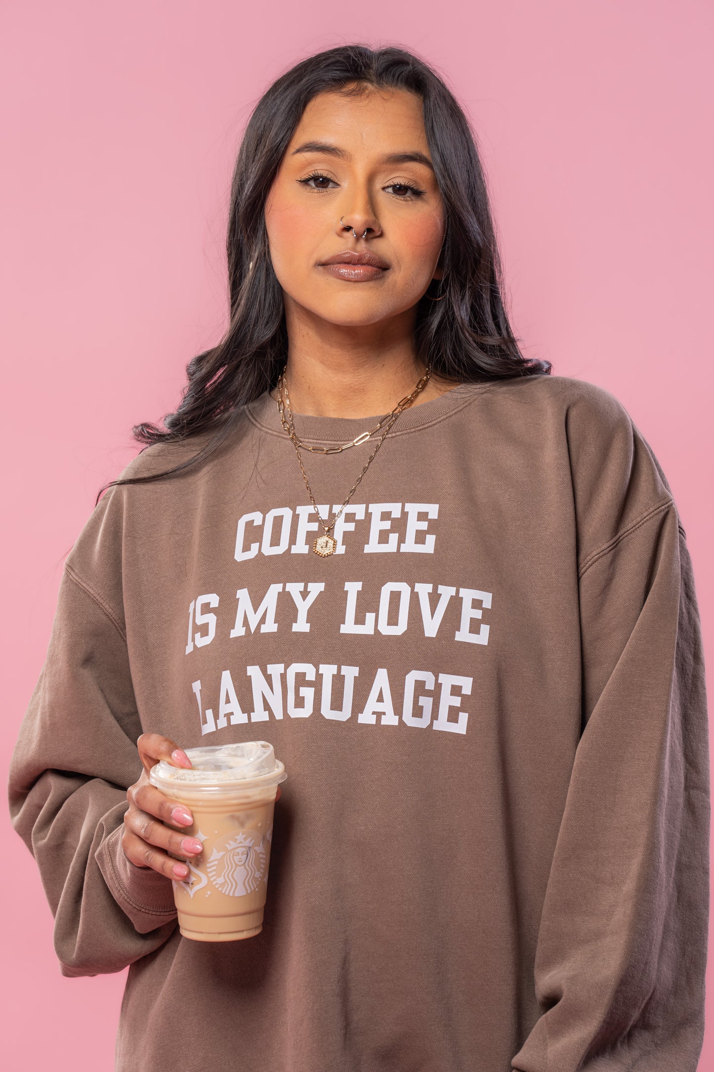 Coffee Is My Love Language (Creme) - Sweatshirt (Cocoa)