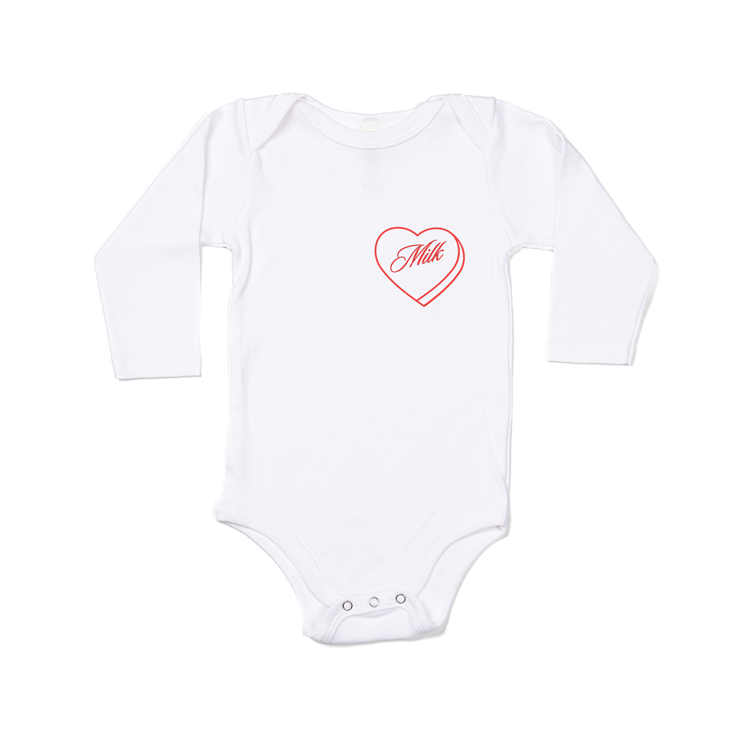 Milk Lover - Bodysuit (White, Long Sleeve)