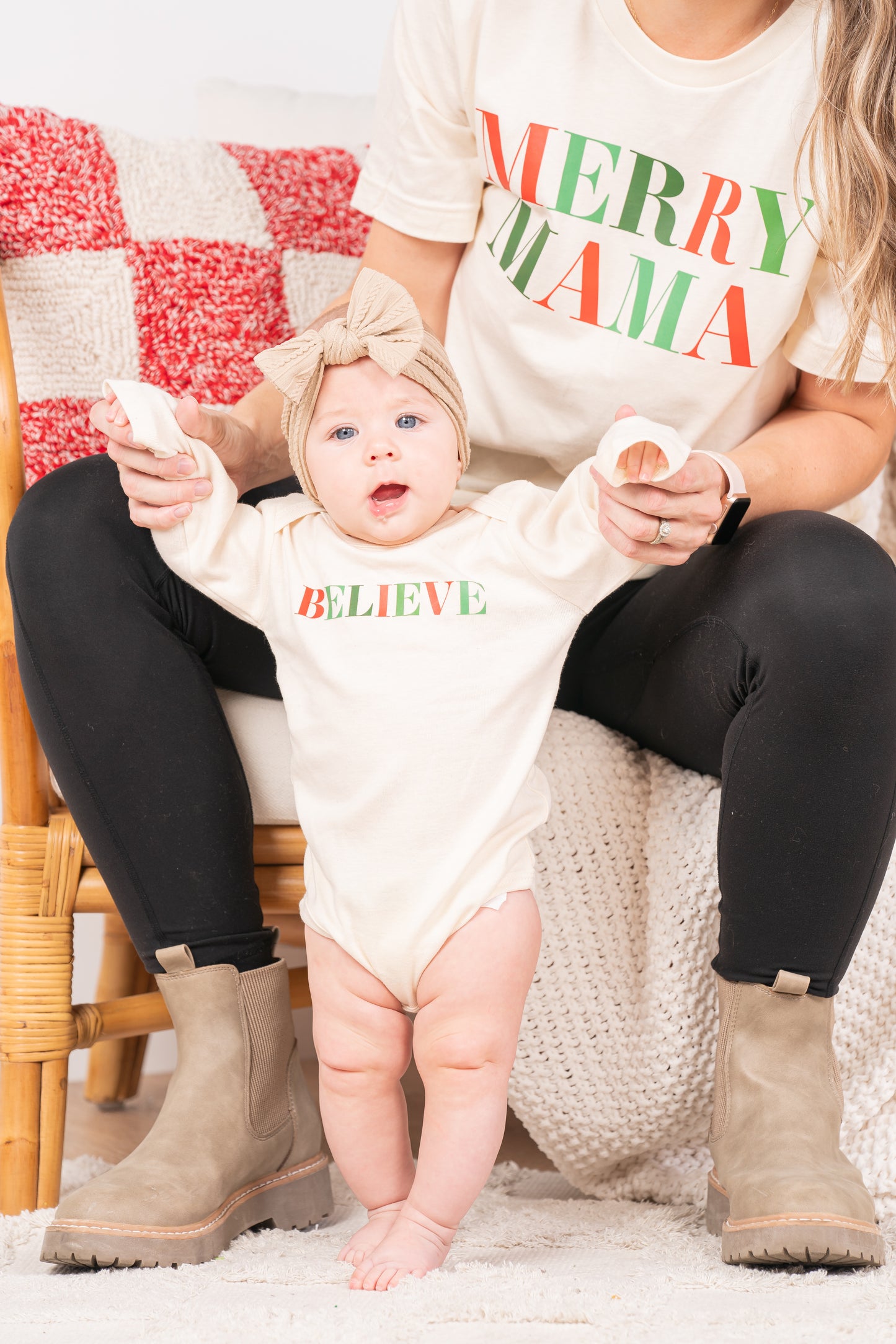 Believe (Multi Color) - Bodysuit (Natural, Long Sleeve)