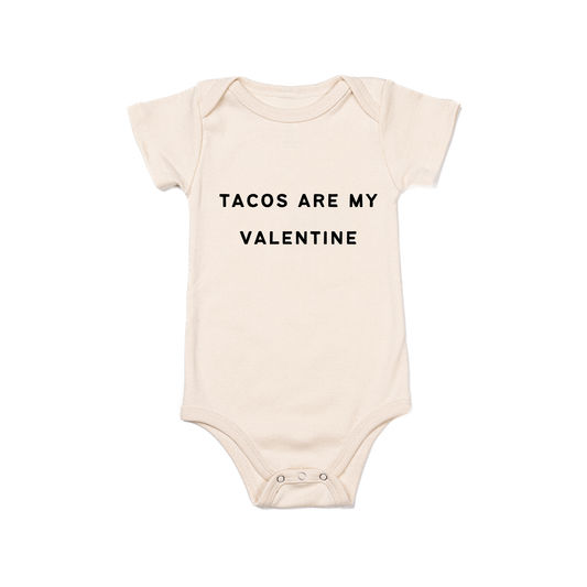 Tacos Are My Valentine (Black) - Bodysuit (Natural, Short Sleeve)