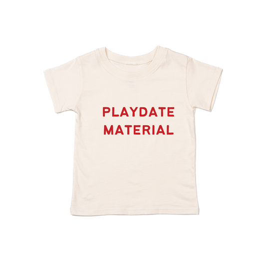 Playdate Material (Red) - Kids Tee (Natural)