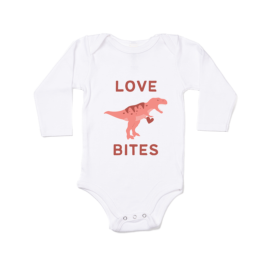 Love Bites (Dino Version) - Bodysuit (White, Long Sleeve)