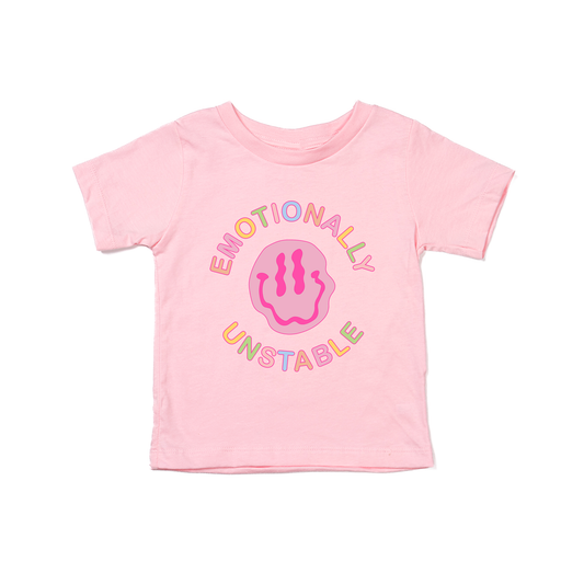 Emotionally Unstable (Across Front) - Kids Tee (Pink)
