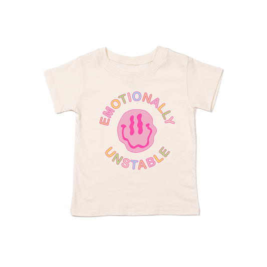 Emotionally Unstable (Across Front) - Kids Tee (Natural)