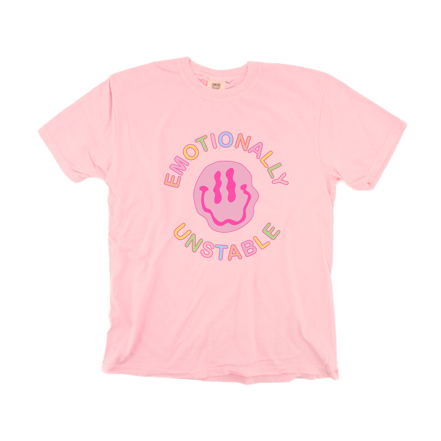 Emotionally Unstable (Across Front) - Tee (Pale Pink)