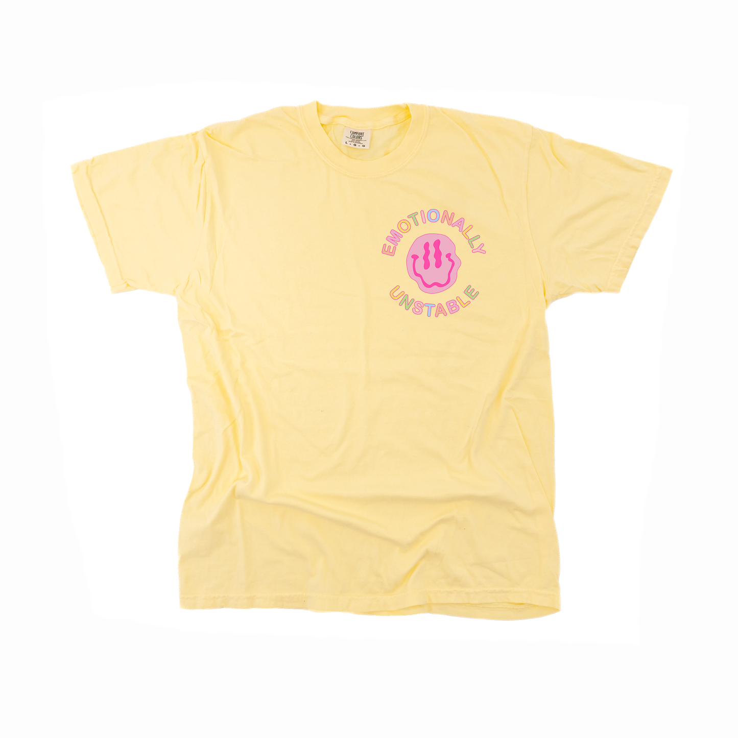 Emotionally Unstable (Pocket) - Tee (Pale Yellow)