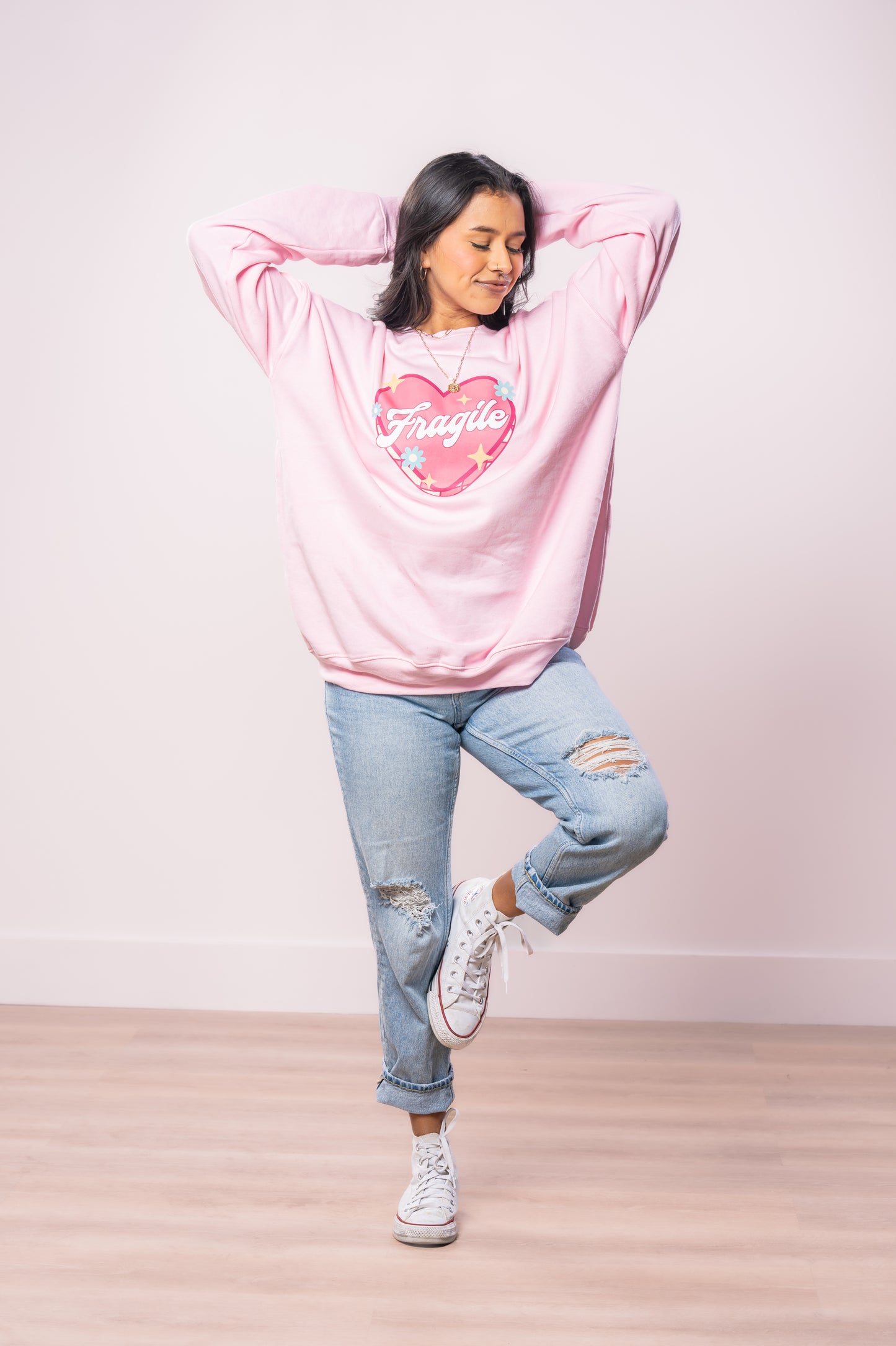 Fragile - Sweatshirt (Light Pink)