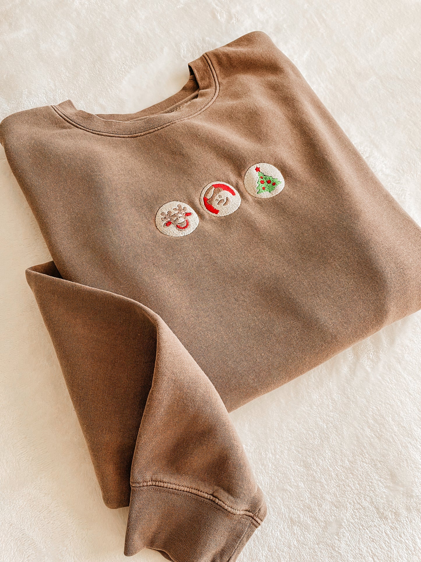 Christmas Sugar Cookies - Embroidered Sweatshirt (Cocoa)