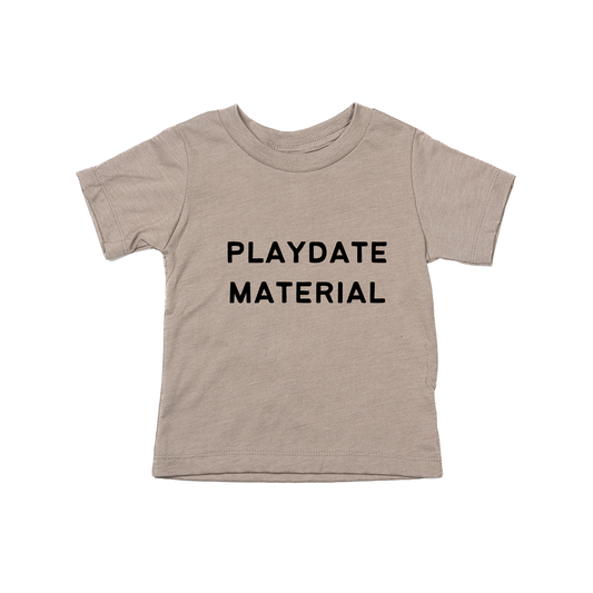Playdate Material (Black) - Kids Tee (Pale Moss)