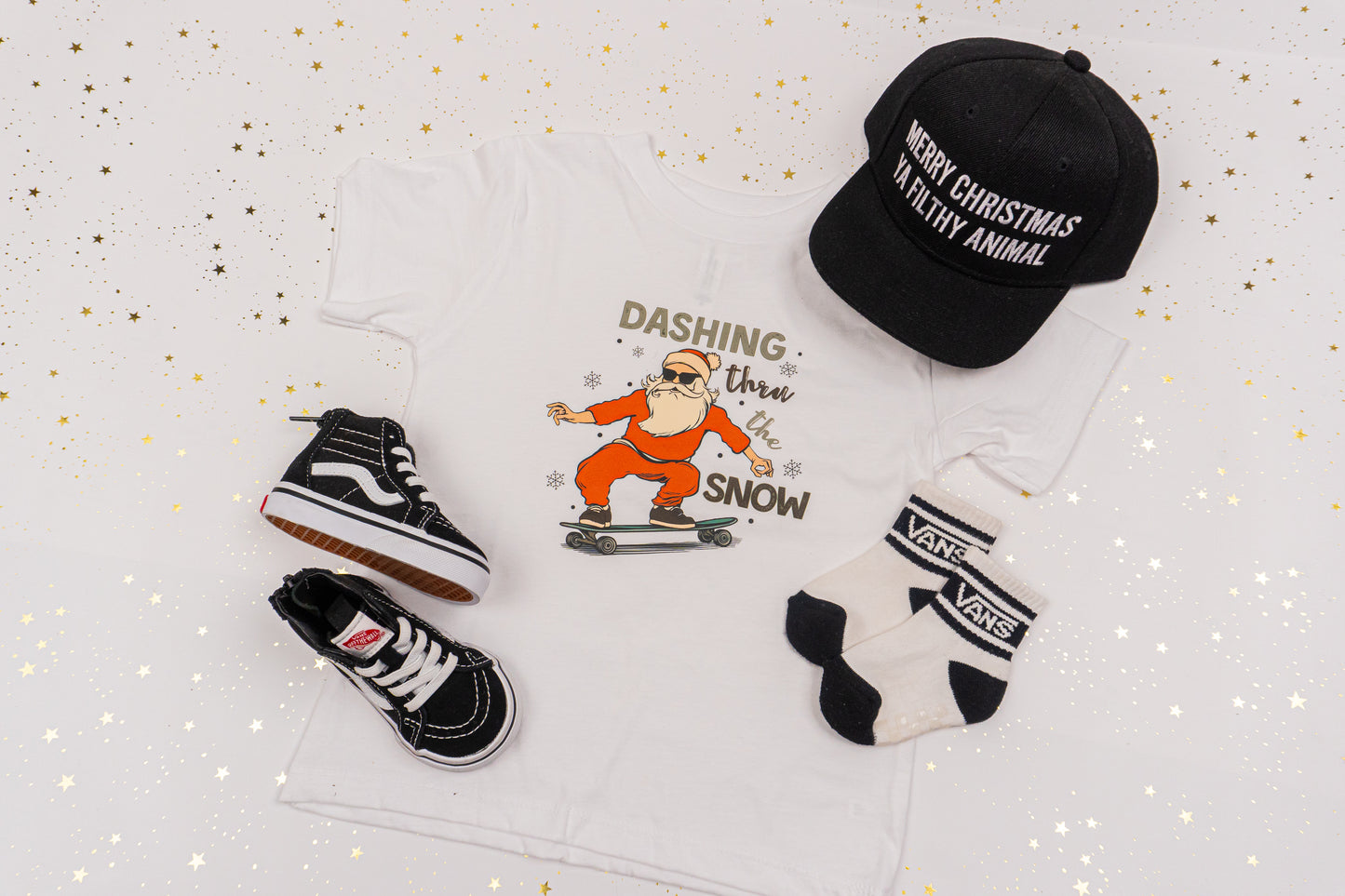 Dashing Through the Snow - Kids Tee (White)