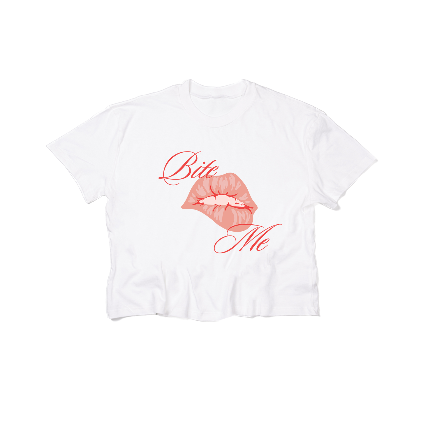 Bite Me - Cropped Tee (White)